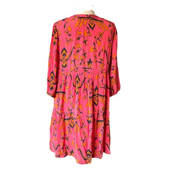 ba&sh Calix Pink and Black Floral Boho Mini Dress SZ 6 Cottagecore - Picture 5 of 15